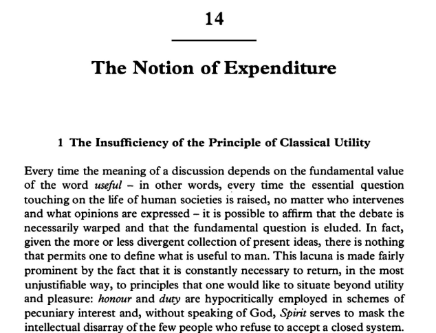 What is the point of expenditure in Bataille? Unlock the meaning of Batailles most challenging concept.