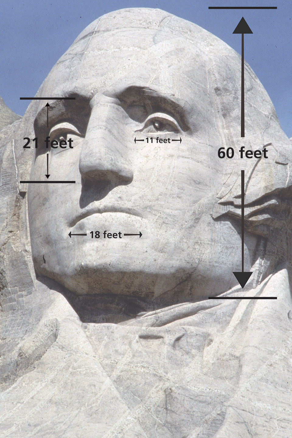How tall are the faces? Understanding the elevation of Mount Rushmore SD simply.