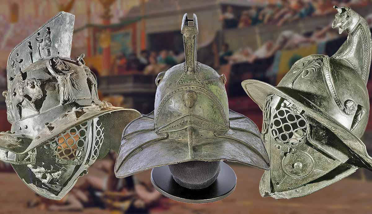 What were the key types of gladiator helmets? Discover their names and what they looked like.