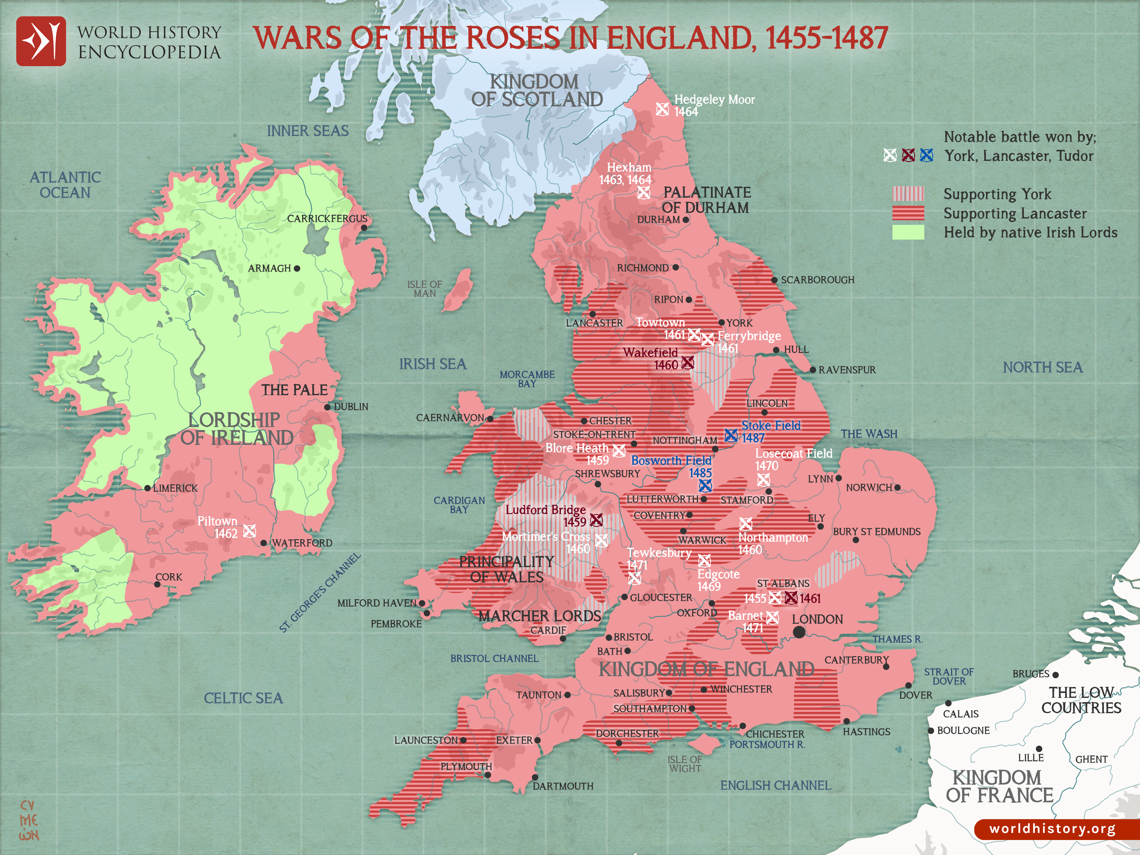 How can a war of the roses map help you learn (Use it to easily study English history).