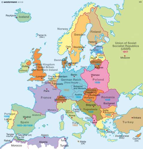 Whats so special about a map 1940 europe? You can see how countries looked just before WWII.