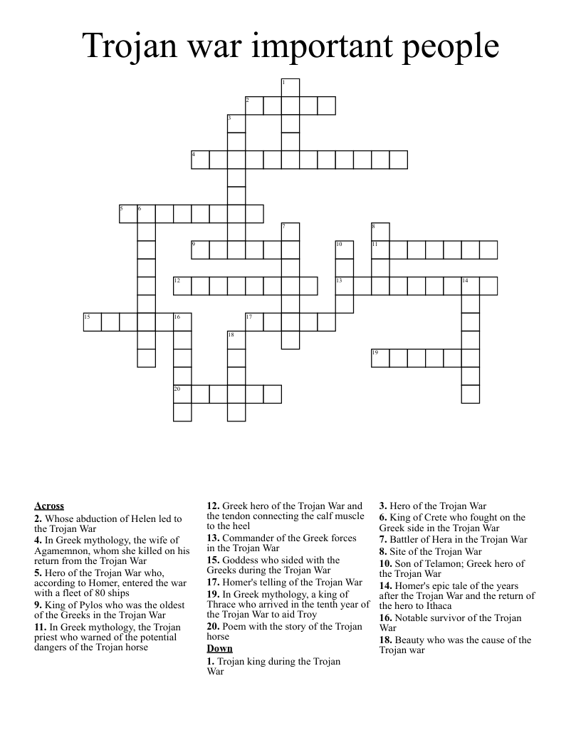Looking for all hero in trojan war crossword answers? We list the common heroes and their easy puzzle solutions!