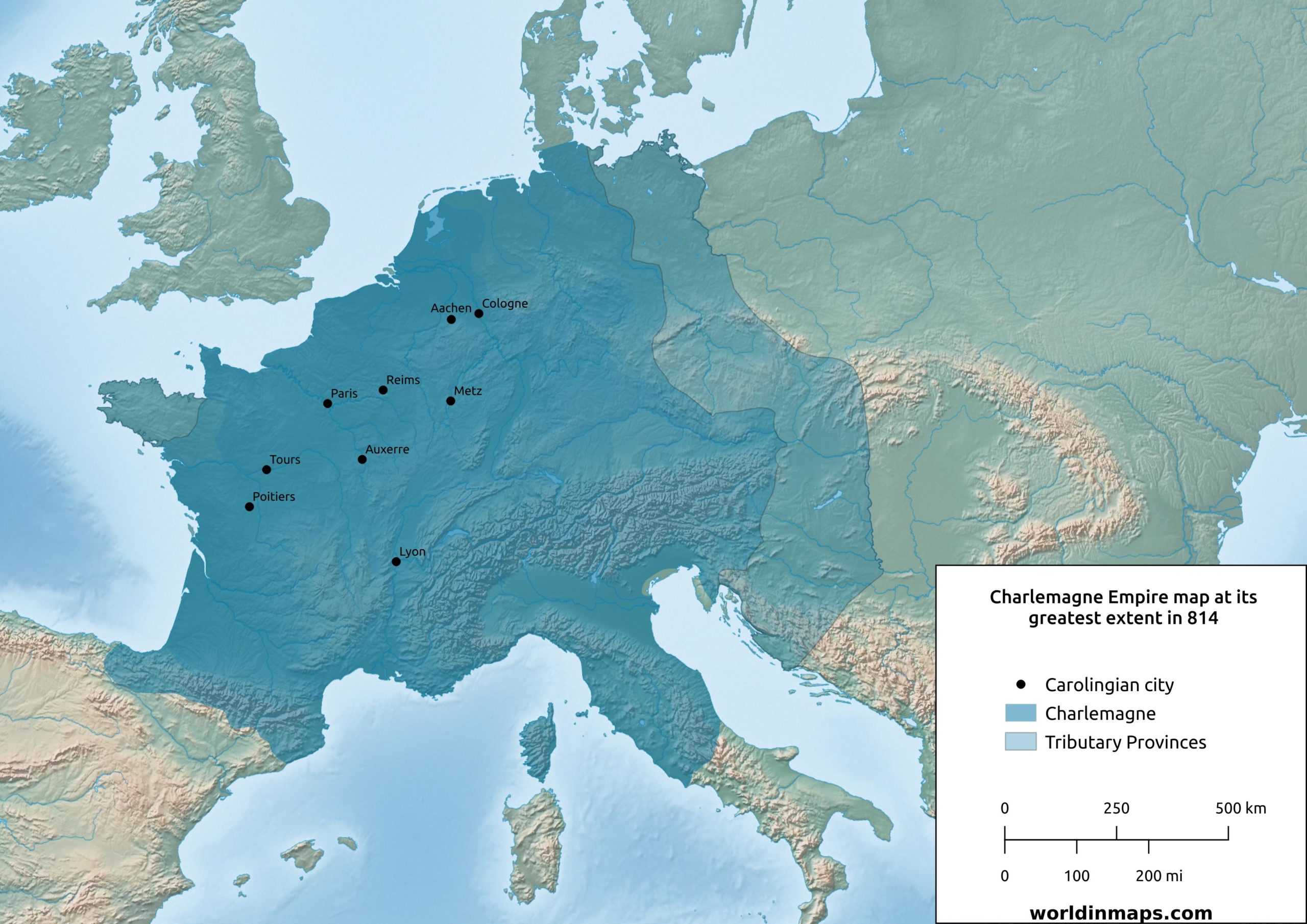 Charlemagne Empire Map Find The Lands Emperor Charles Controlled