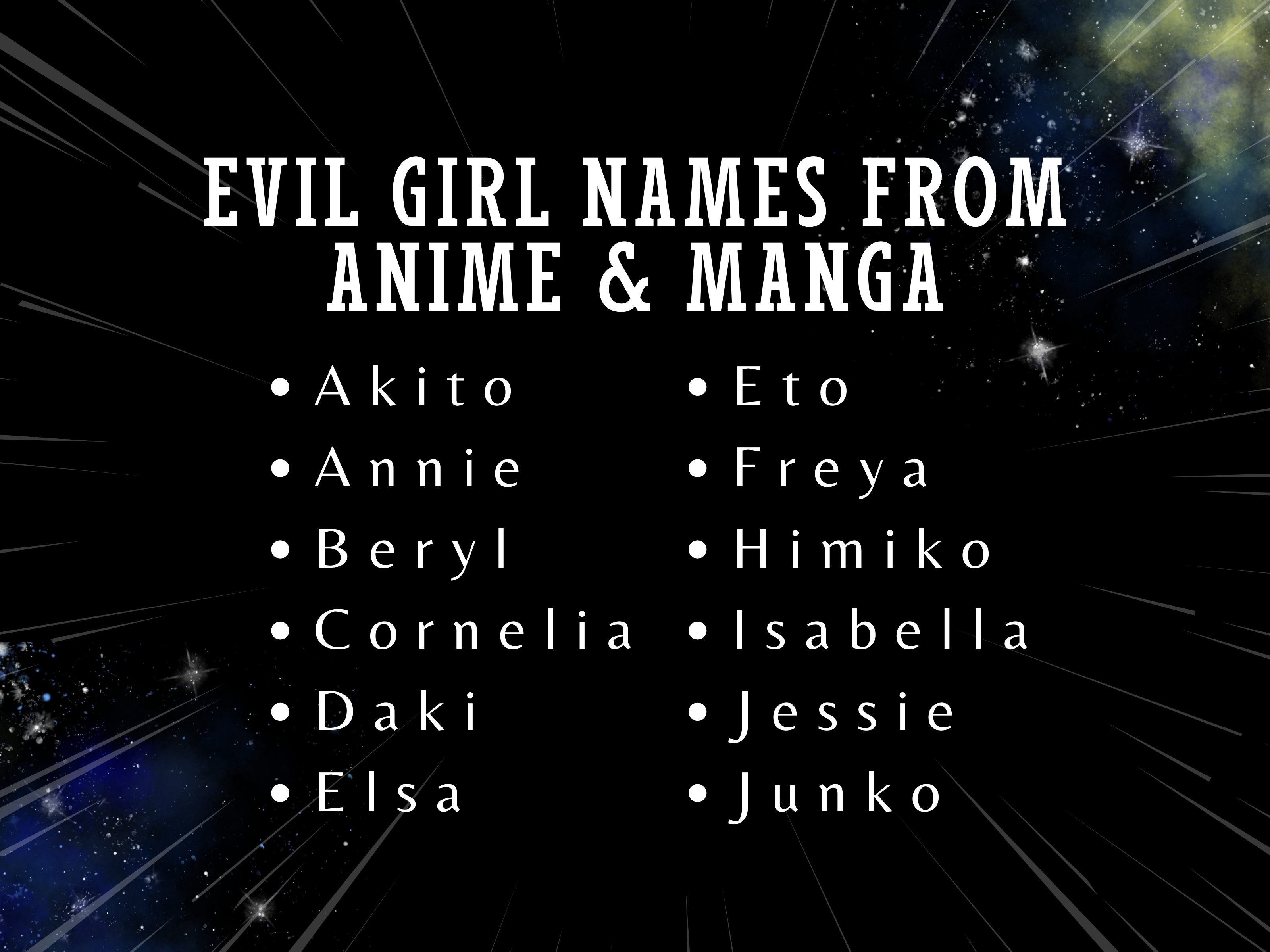 where to find good evil female names sources compared quickly find out