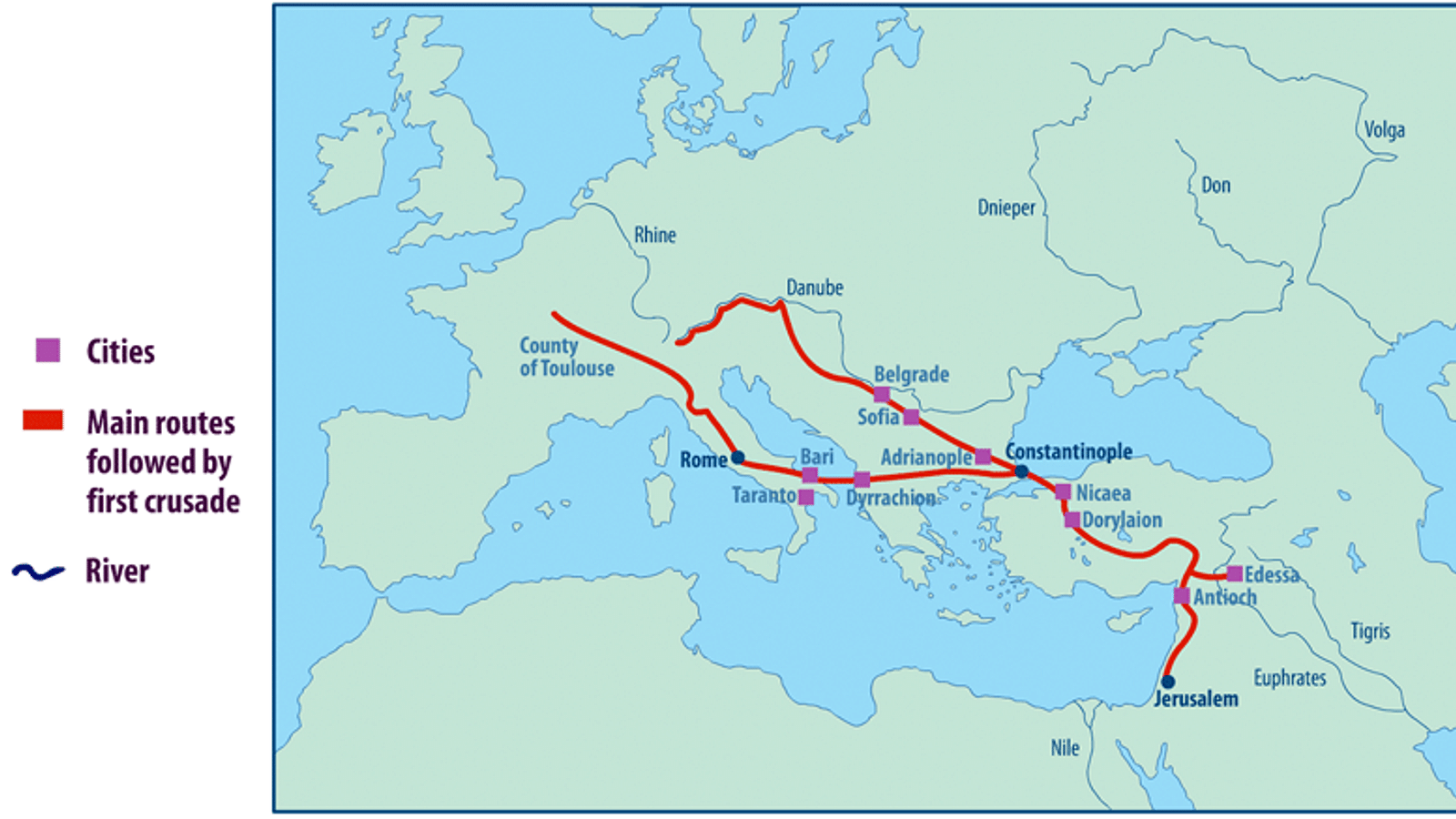 First Crusade Map: See Key Routes and Locations Step by Step