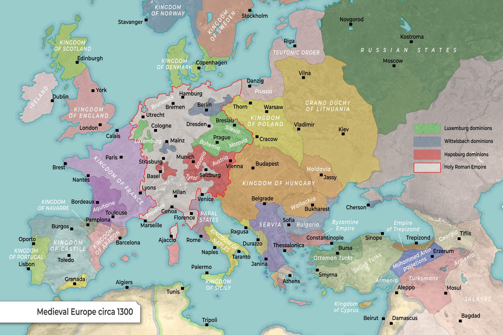 How to find map of europe 1300 online? Free sources for students and teachers.